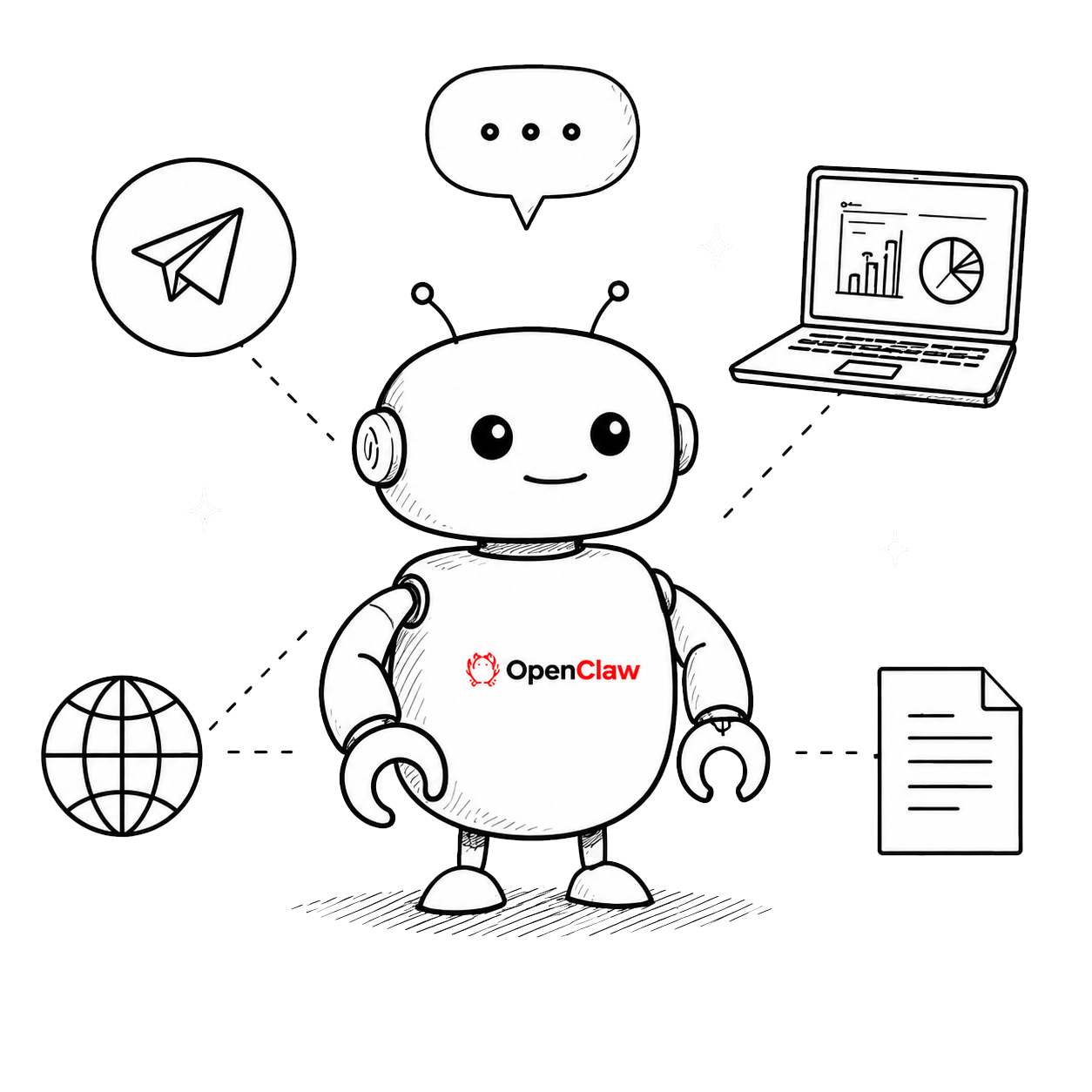 AI-агент OpenClaw, связанный с Telegram, интернетом, документами и аналитикой